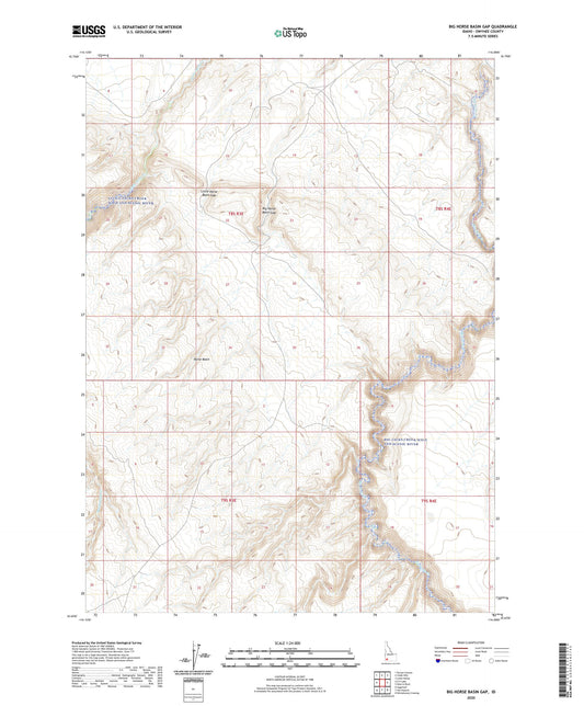 Big Horse Basin Gap Idaho US Topo Map Image