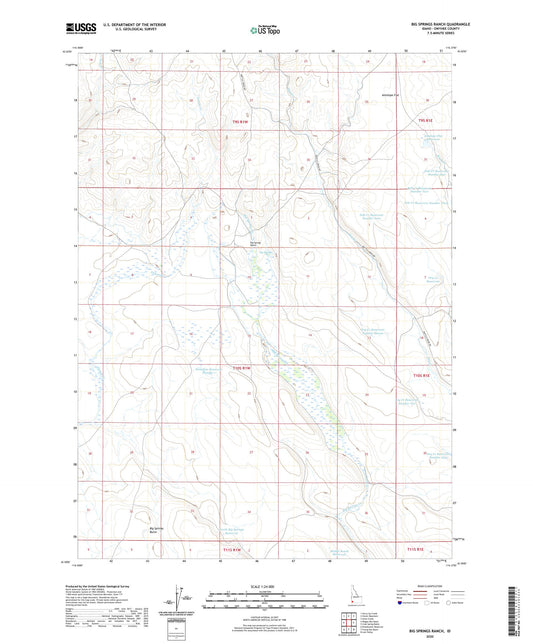 Big Springs Ranch Idaho US Topo Map Image