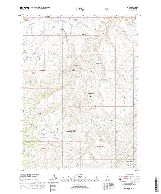 Big Table Idaho US Topo Map Image