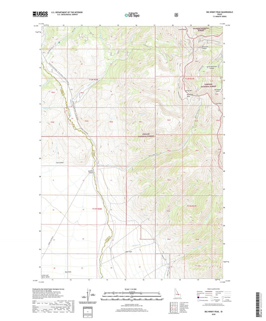 Big Windy Peak Idaho US Topo Map Image