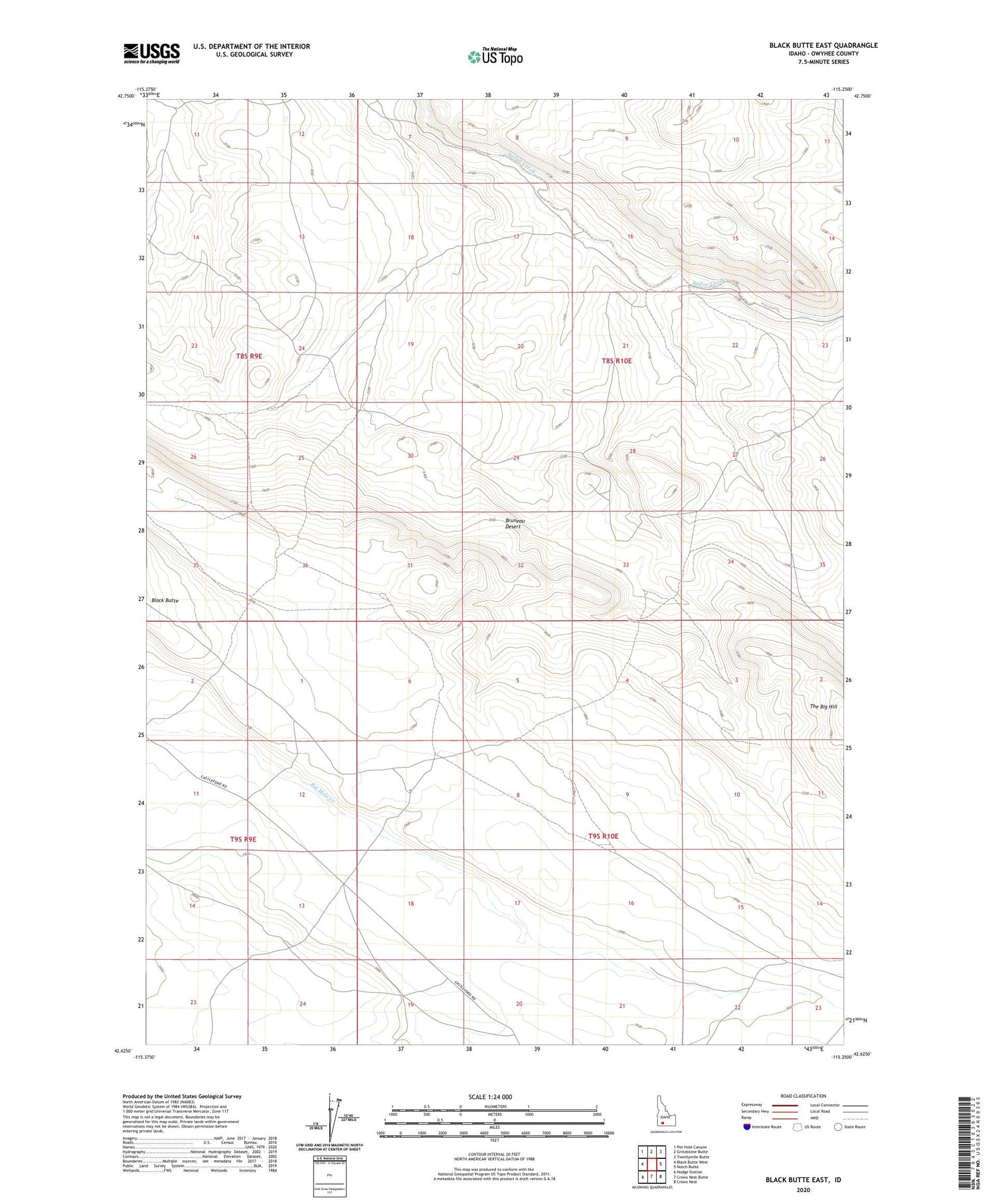 Black Butte East Idaho US Topo Map Image