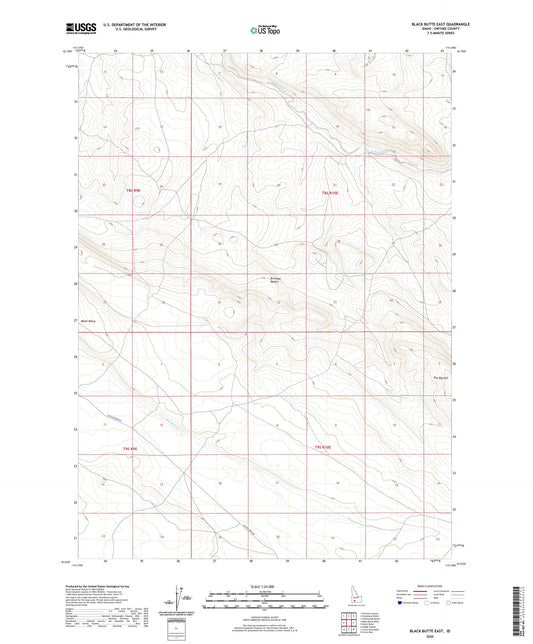 Black Butte East Idaho US Topo Map Image