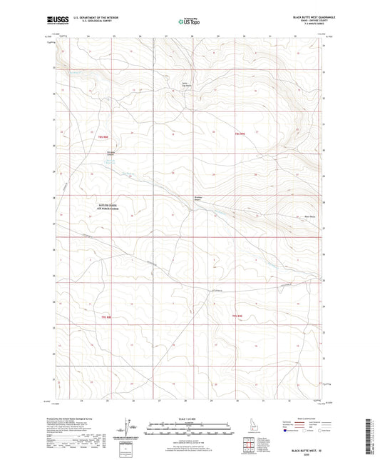 Black Butte West Idaho US Topo Map Image