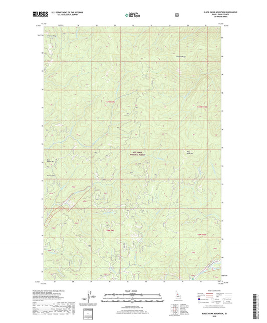 Black Hawk Mountain Idaho US Topo Map Image