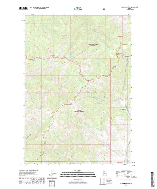 Black Mountain Idaho US Topo Map Image