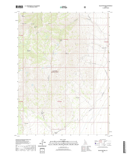 Black Pine Peak Idaho US Topo Map Image