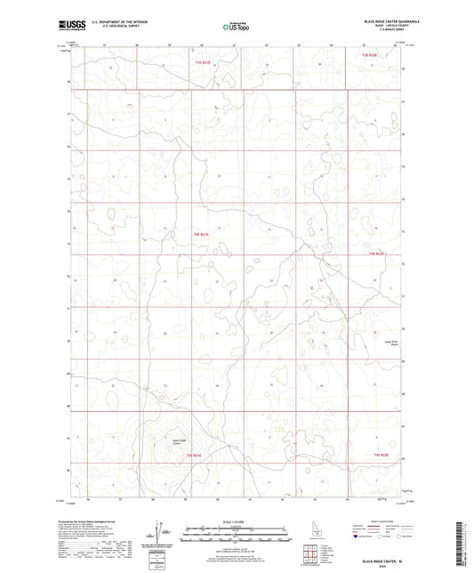 Black Ridge Crater Idaho US Topo Map Image