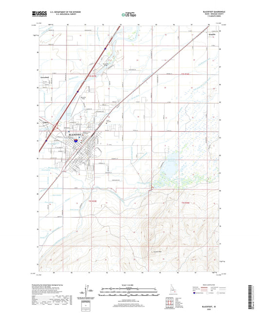 Blackfoot Idaho US Topo Map Image