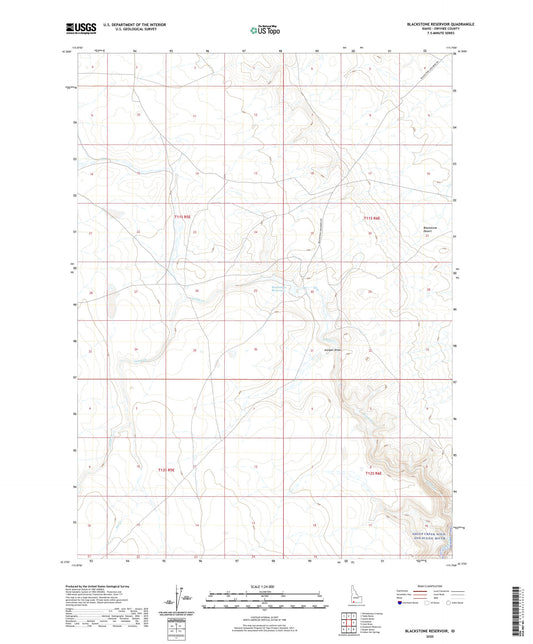 Blackstone Reservoir Idaho US Topo Map Image