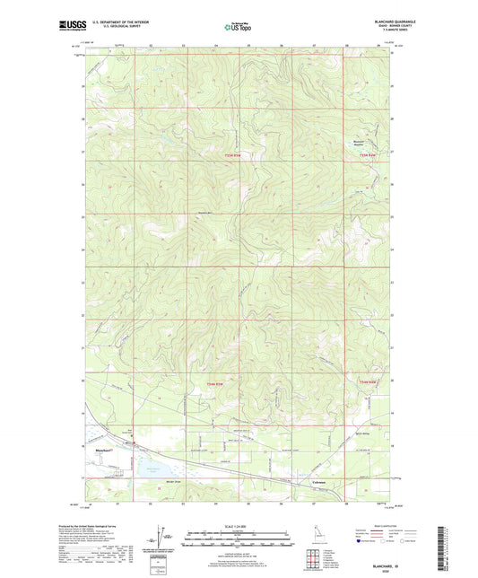 Blanchard Idaho US Topo Map Image