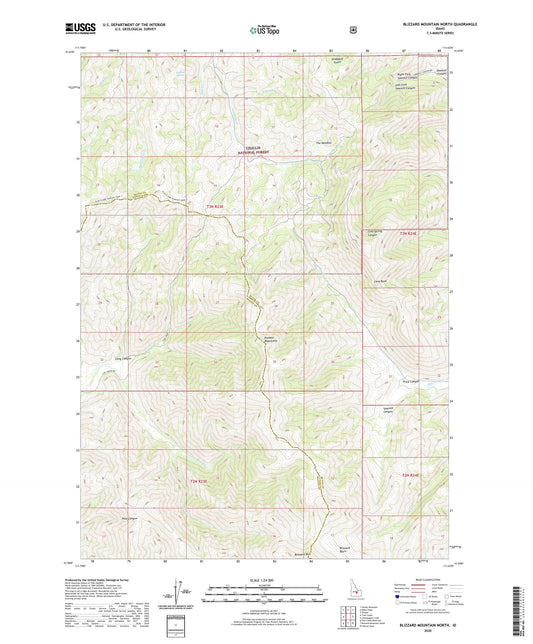 Blizzard Mountain North Idaho US Topo Map Image