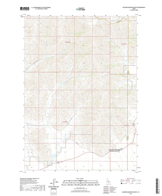 Blizzard Mountain South Idaho US Topo Map Image
