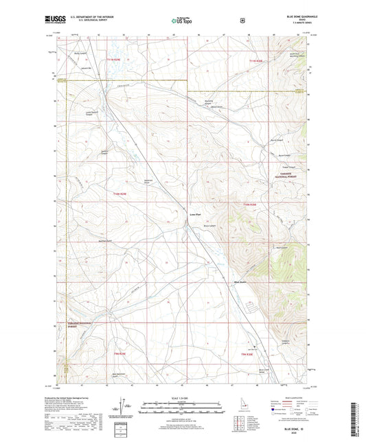 Blue Dome Idaho US Topo Map Image