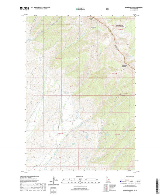 Bohannon Spring Idaho US Topo Map Image