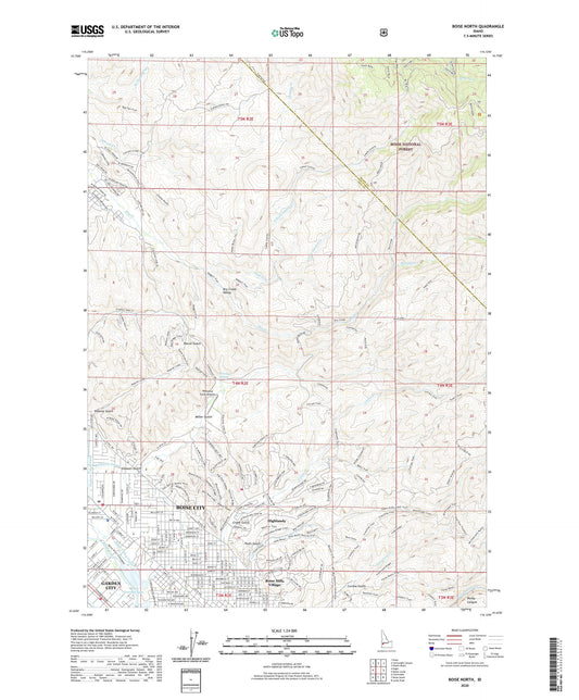 Boise North Idaho US Topo Map Image