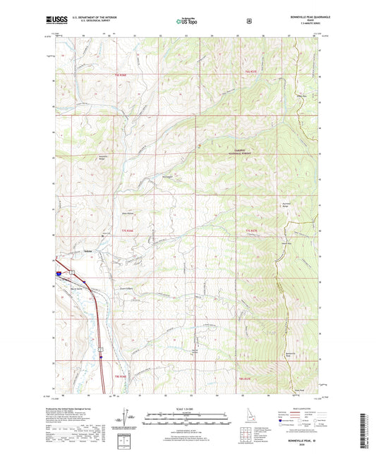 Bonneville Peak Idaho US Topo Map Image