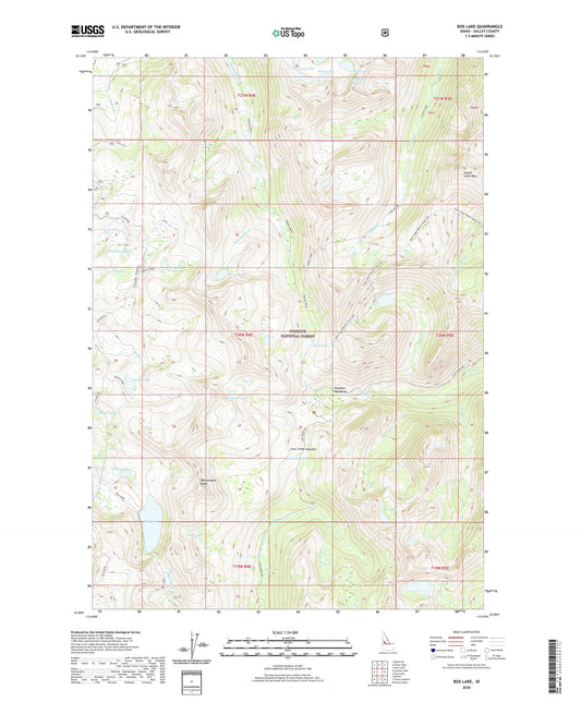 Box Lake Idaho US Topo Map Image