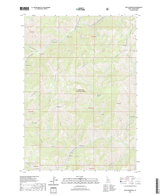 Boyle Mountain Idaho US Topo Map Image