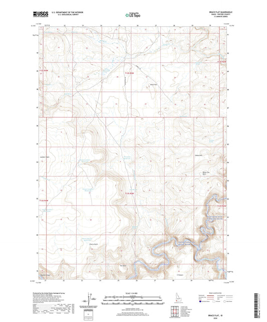 Brace Flat Idaho US Topo Map Image