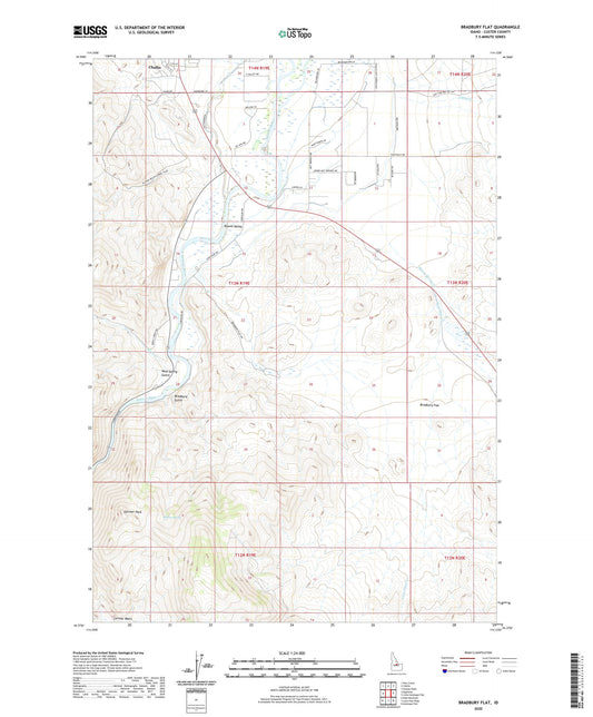 Bradbury Flat Idaho US Topo Map Image