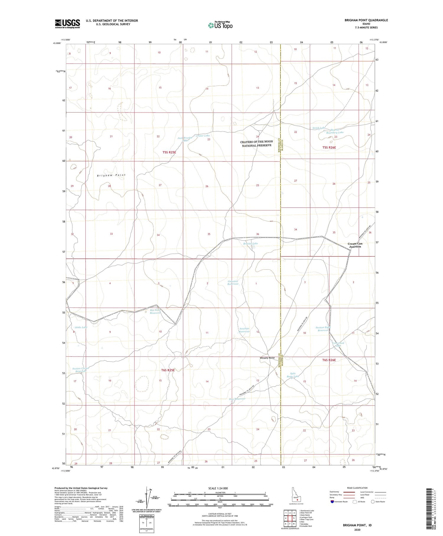 Brigham Point Idaho US Topo Map Image