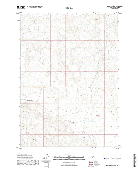 Broken Wagon Flat Idaho US Topo Map Image
