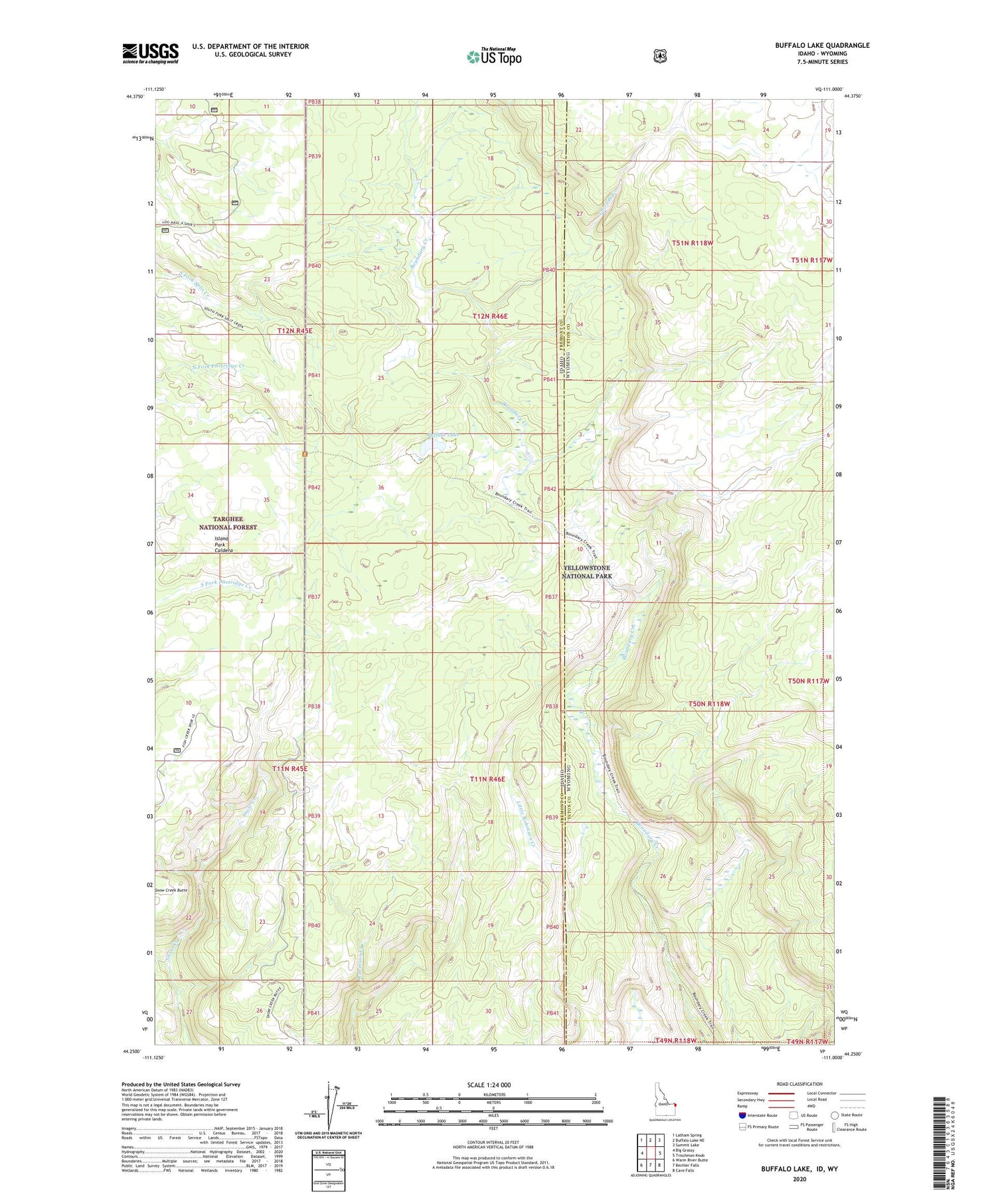 Buffalo Lake Idaho US Topo Map Image
