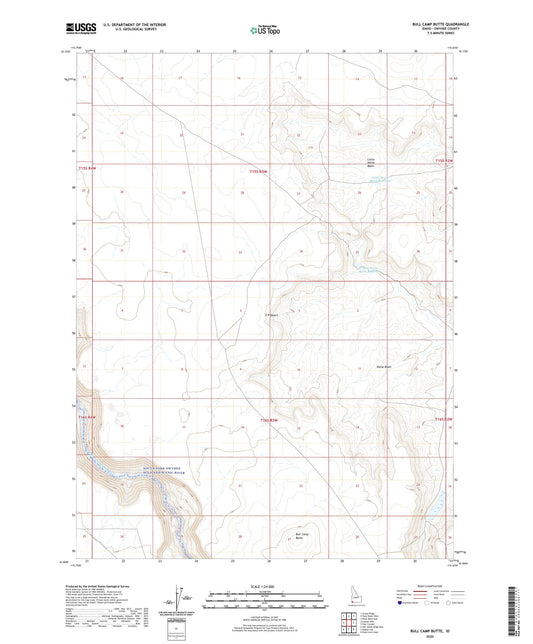 Bull Camp Butte Idaho US Topo Map Image