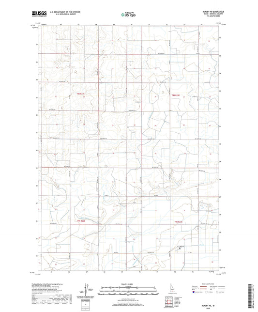 Burley NE Idaho US Topo Map Image