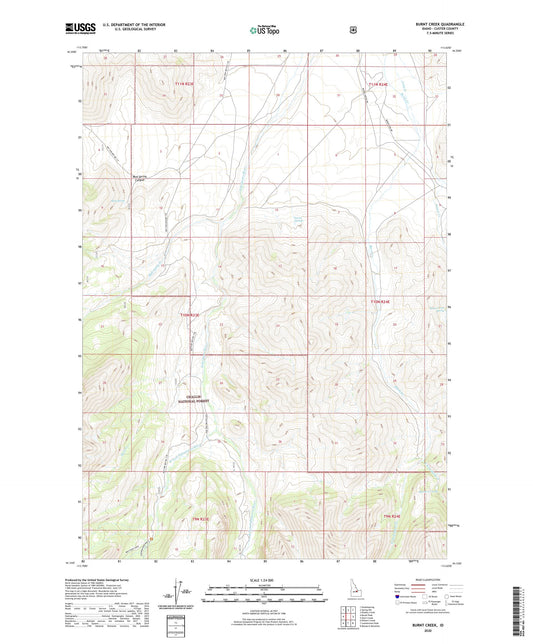 Burnt Creek Idaho US Topo Map Image