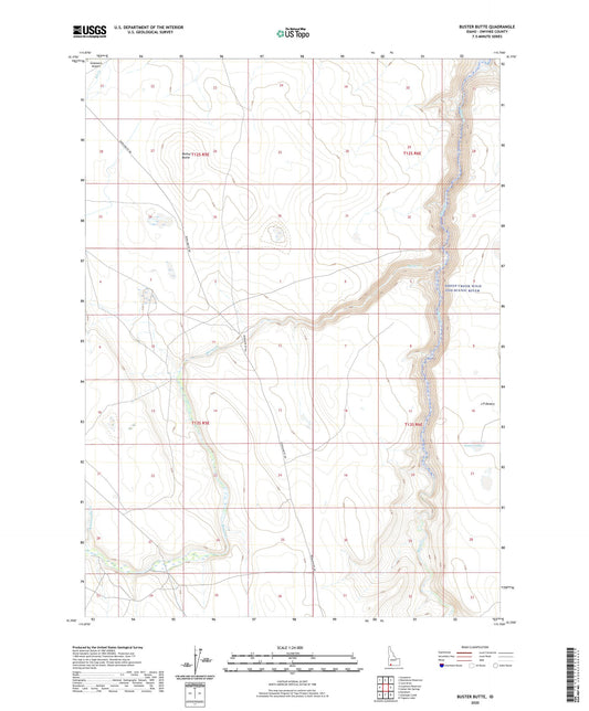 Buster Butte Idaho US Topo Map Image