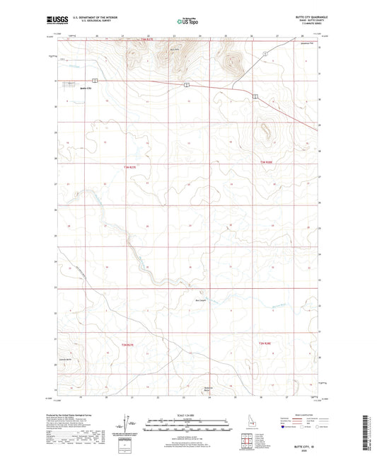 Butte City Idaho US Topo Map Image