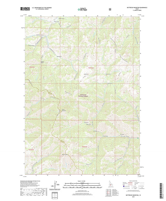Buttercup Mountain Idaho US Topo Map Image