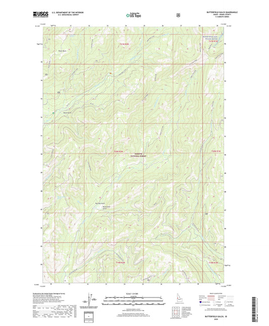 Butterfield Gulch Idaho US Topo Map Image