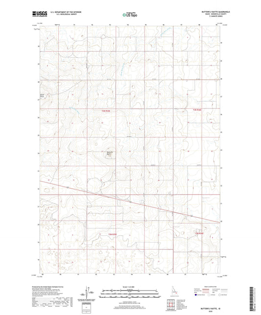 Butterfly Butte Idaho US Topo Map Image