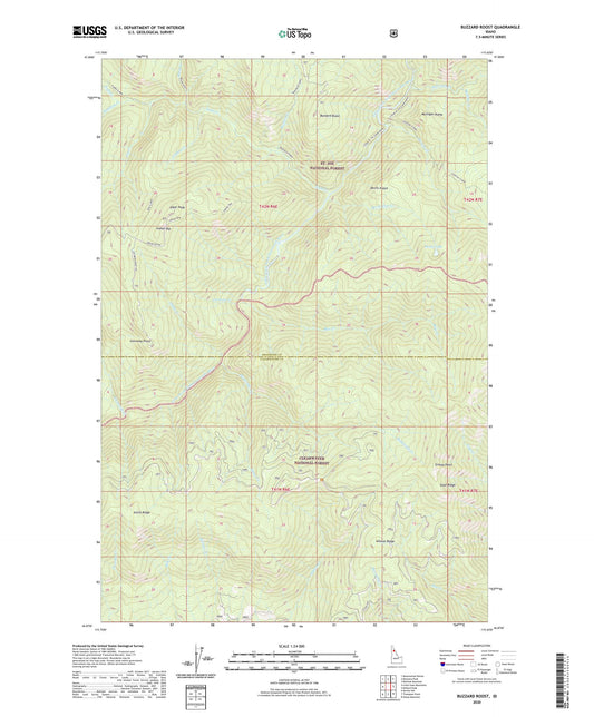 Buzzard Roost Idaho US Topo Map Image