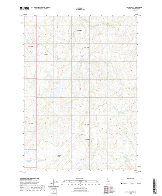 Captain Butte Idaho US Topo Map Image