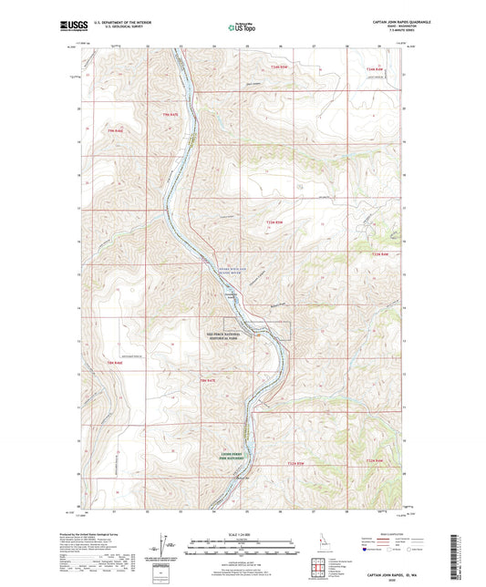 Captain John Rapids Idaho US Topo Map Image