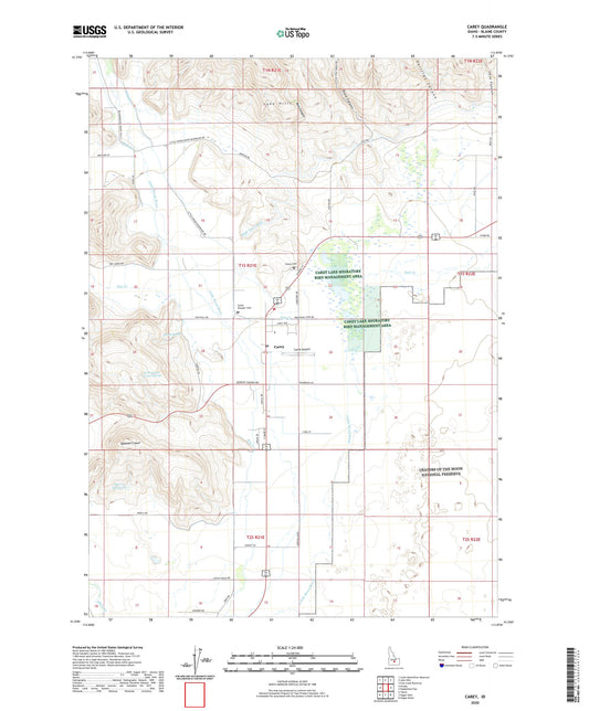 Carey Idaho US Topo Map Image