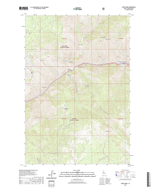Carey Dome Idaho US Topo Map Image