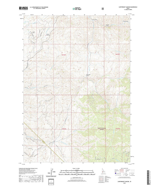 Cartwright Canyon Idaho US Topo Map Image