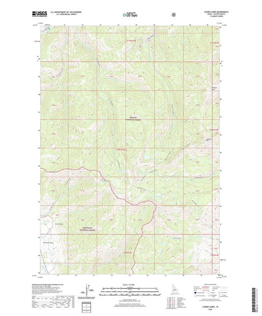 Casino Lakes Idaho US Topo Map Image