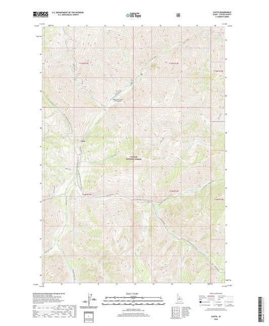 Casto Idaho US Topo Map Image
