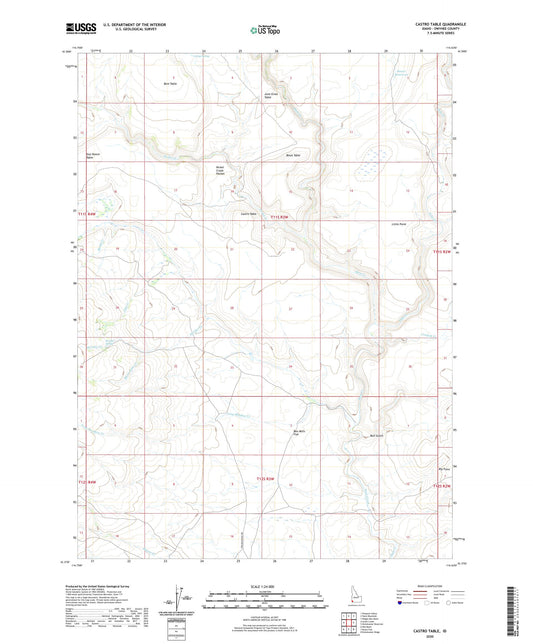 Castro Table Idaho US Topo Map Image