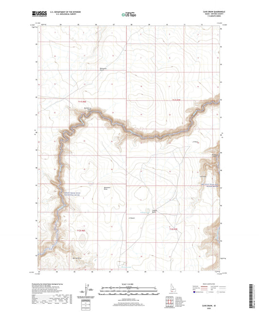 Cave Draw Idaho US Topo Map Image