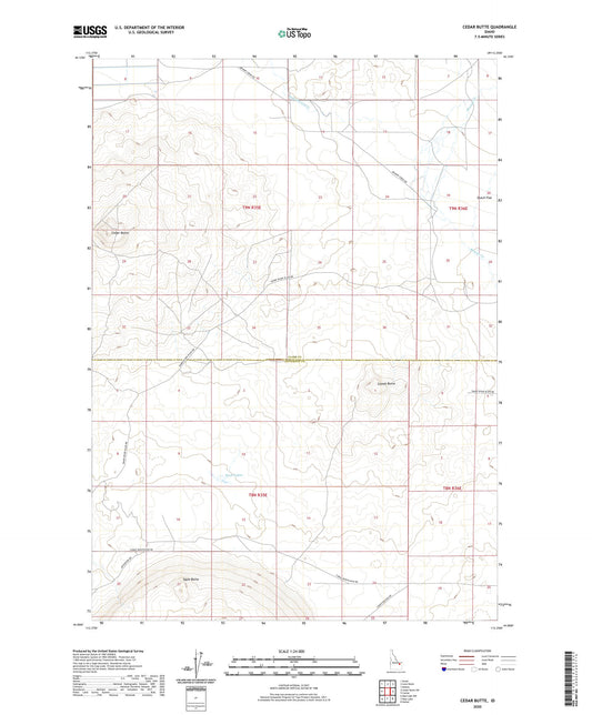 Cedar Butte Idaho US Topo Map Image