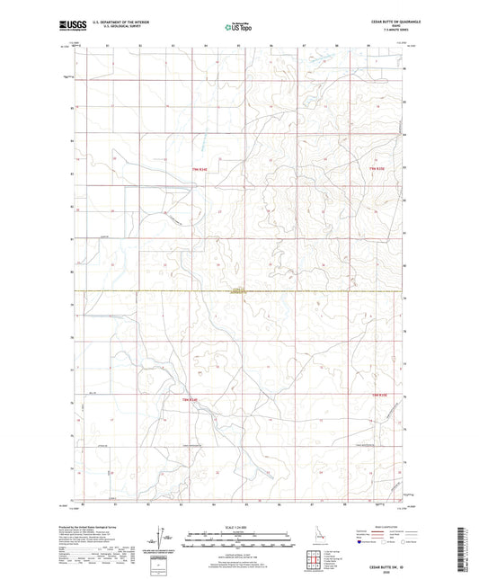Cedar Butte SW Idaho US Topo Map Image