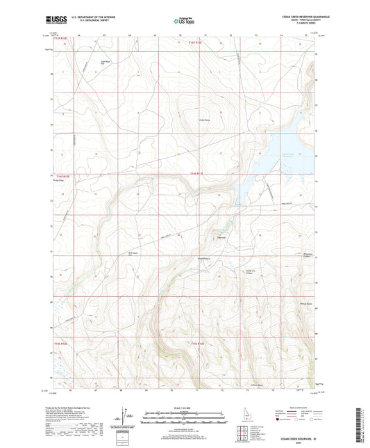 Cedar Creek Reservoir Idaho US Topo Map Image