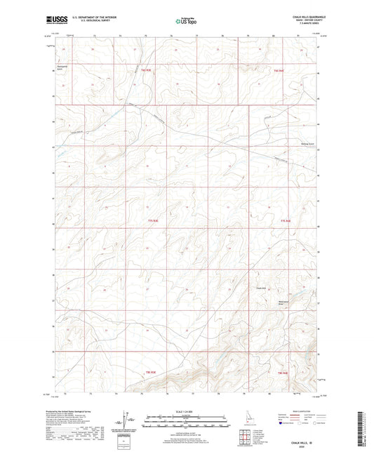 Chalk Hills Idaho US Topo Map Image