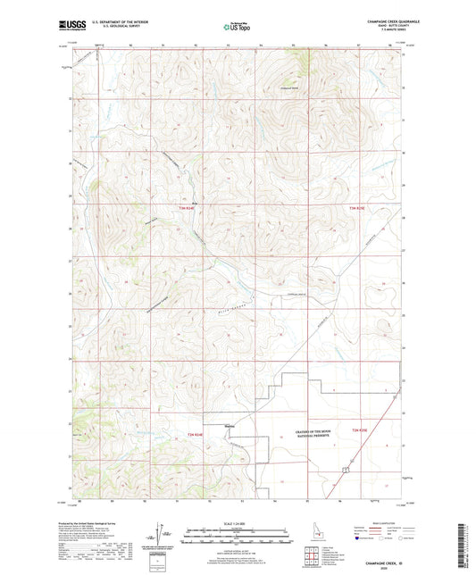 Champagne Creek Idaho US Topo Map Image